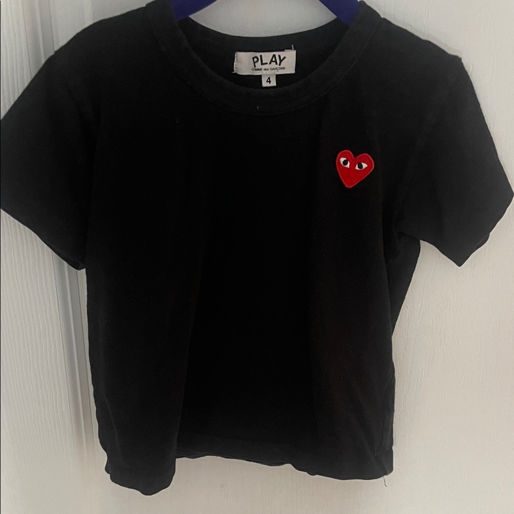 Comme des Garcons PLAY Black Tee with Red Heart
